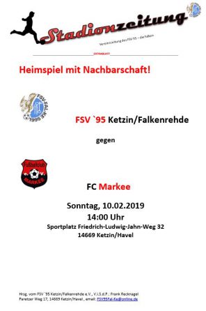 Heimspiel! FC Markee kommt nach Ketzin