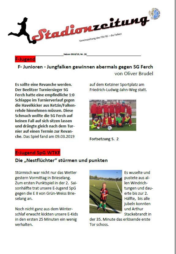 Stadionzeitung Nr. 28 erschienen