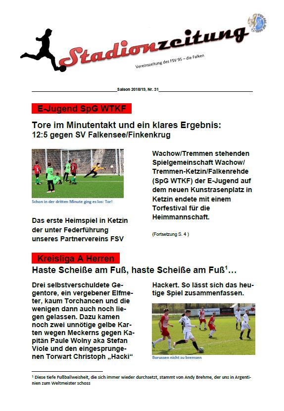 Und nicht vergessen – heute Heimspiel!