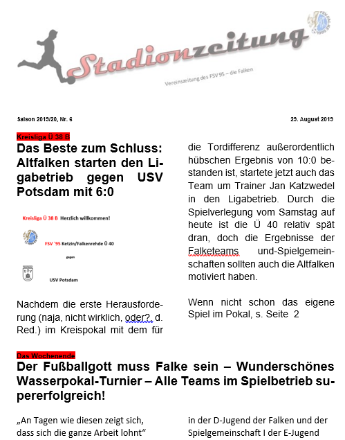 Altfalken siegen gegen USV Potsdam