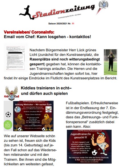 Die Stadionzeitung Nr. 11 der Saison 2021/22 ist erschienen